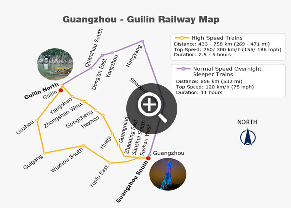 Guangzhou - Guilin Railway Map